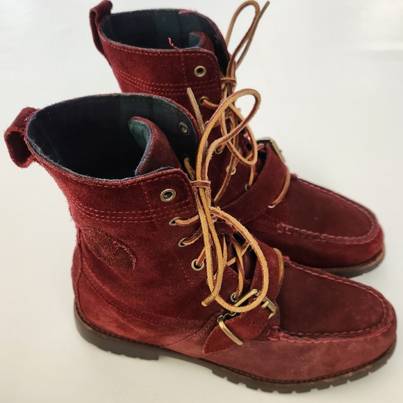 Polo Ralph Lauren Ranger Burgundy Lace-Up Boots - Picture 3 of 15